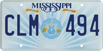 MS license plate CLM494