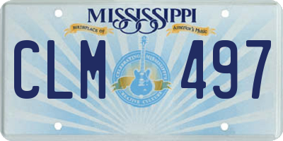 MS license plate CLM497