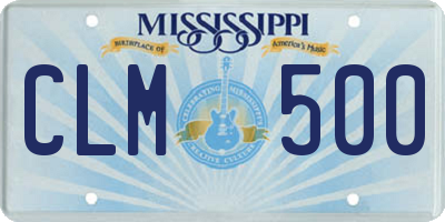 MS license plate CLM500