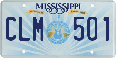 MS license plate CLM501