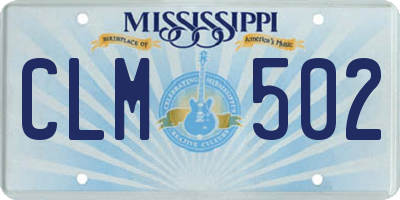 MS license plate CLM502
