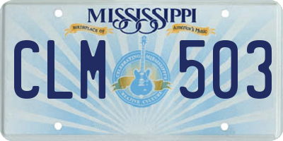 MS license plate CLM503
