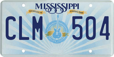 MS license plate CLM504