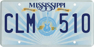 MS license plate CLM510