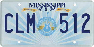 MS license plate CLM512
