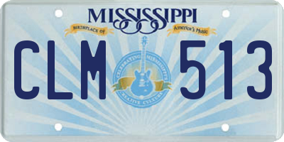 MS license plate CLM513