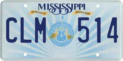 MS license plate CLM514