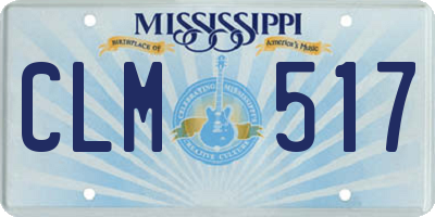 MS license plate CLM517