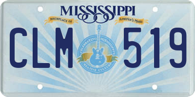 MS license plate CLM519