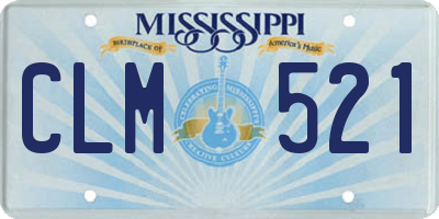 MS license plate CLM521