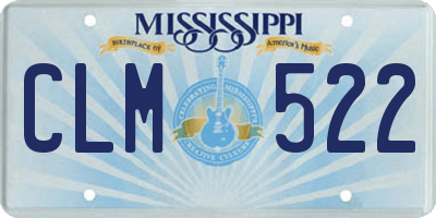 MS license plate CLM522