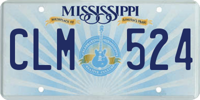 MS license plate CLM524