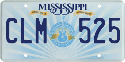 MS license plate CLM525