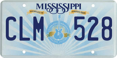 MS license plate CLM528