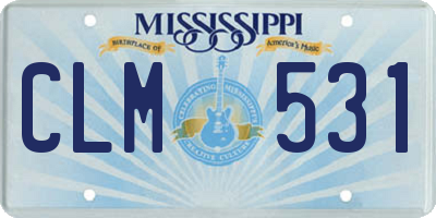 MS license plate CLM531