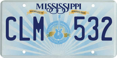 MS license plate CLM532