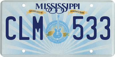 MS license plate CLM533