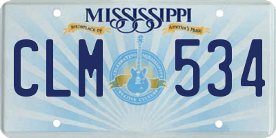 MS license plate CLM534