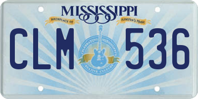 MS license plate CLM536