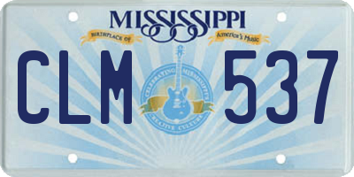 MS license plate CLM537