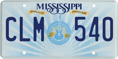 MS license plate CLM540