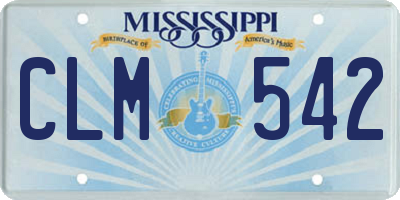MS license plate CLM542