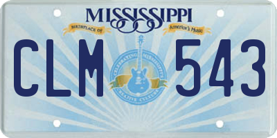 MS license plate CLM543