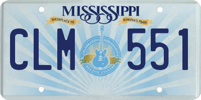 MS license plate CLM551
