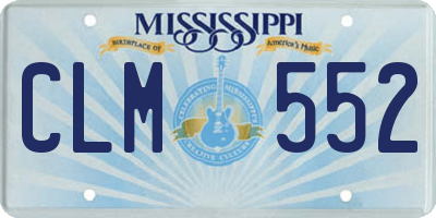MS license plate CLM552