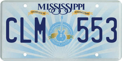 MS license plate CLM553