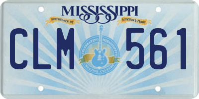 MS license plate CLM561