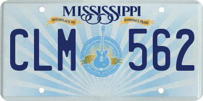 MS license plate CLM562