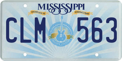 MS license plate CLM563