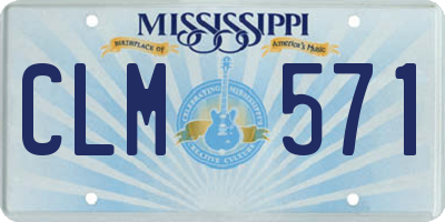 MS license plate CLM571
