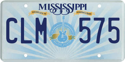 MS license plate CLM575