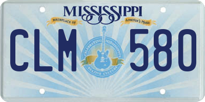 MS license plate CLM580