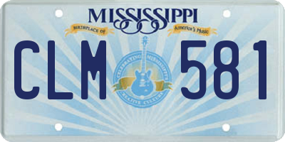 MS license plate CLM581