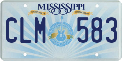 MS license plate CLM583