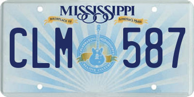 MS license plate CLM587