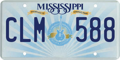 MS license plate CLM588