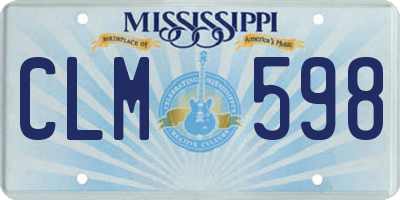 MS license plate CLM598