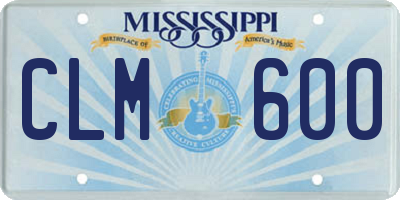 MS license plate CLM600