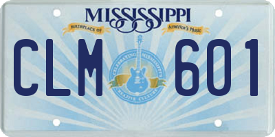 MS license plate CLM601