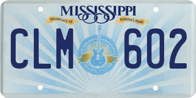 MS license plate CLM602