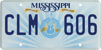 MS license plate CLM606