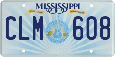 MS license plate CLM608