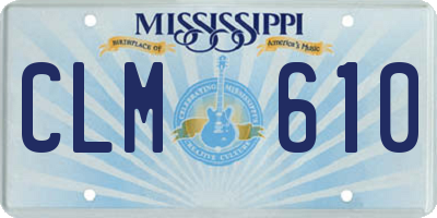 MS license plate CLM610