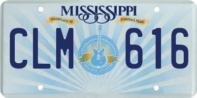 MS license plate CLM616