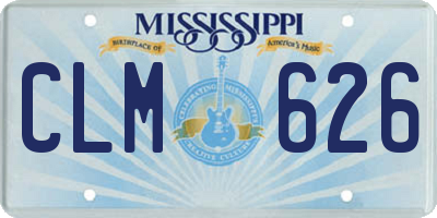 MS license plate CLM626