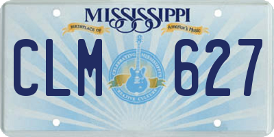 MS license plate CLM627